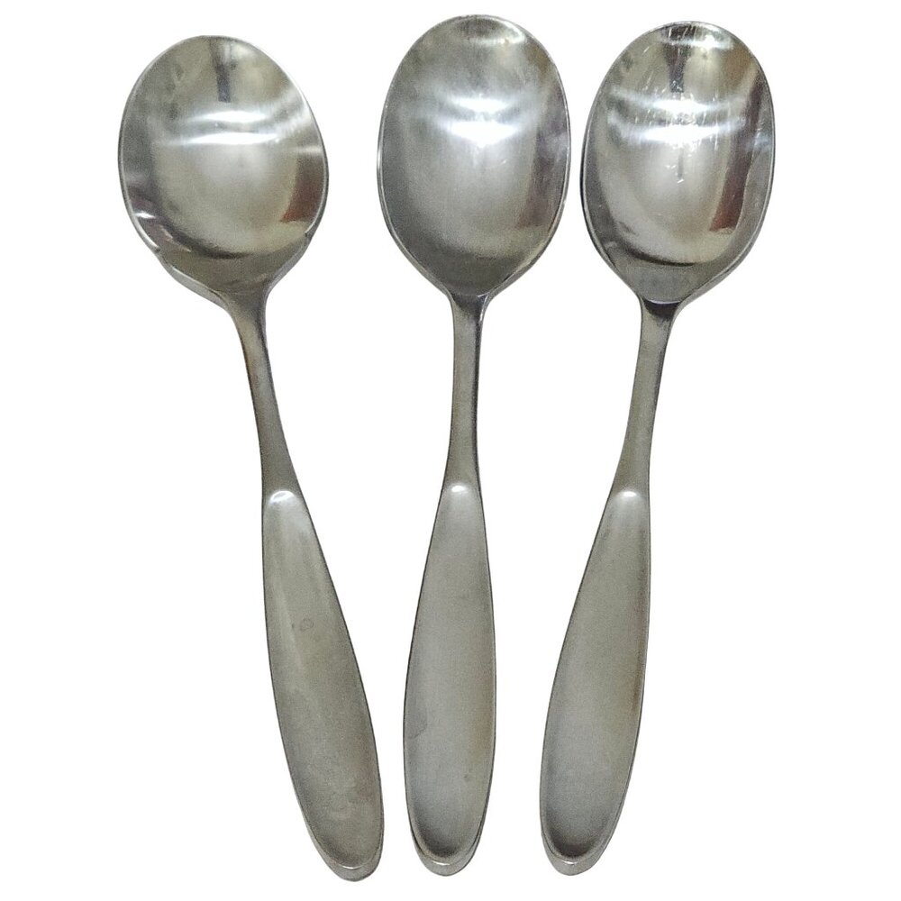 Towle Magnum 2 Teaspoon & 1 Sugar Spoon 6" satin vintage mid century modern